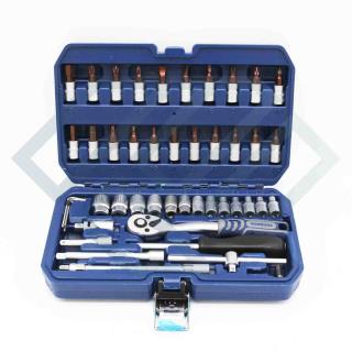 جعبه بکس 46 پارچه هامبورگ مدل درایو 1/4 اینچ